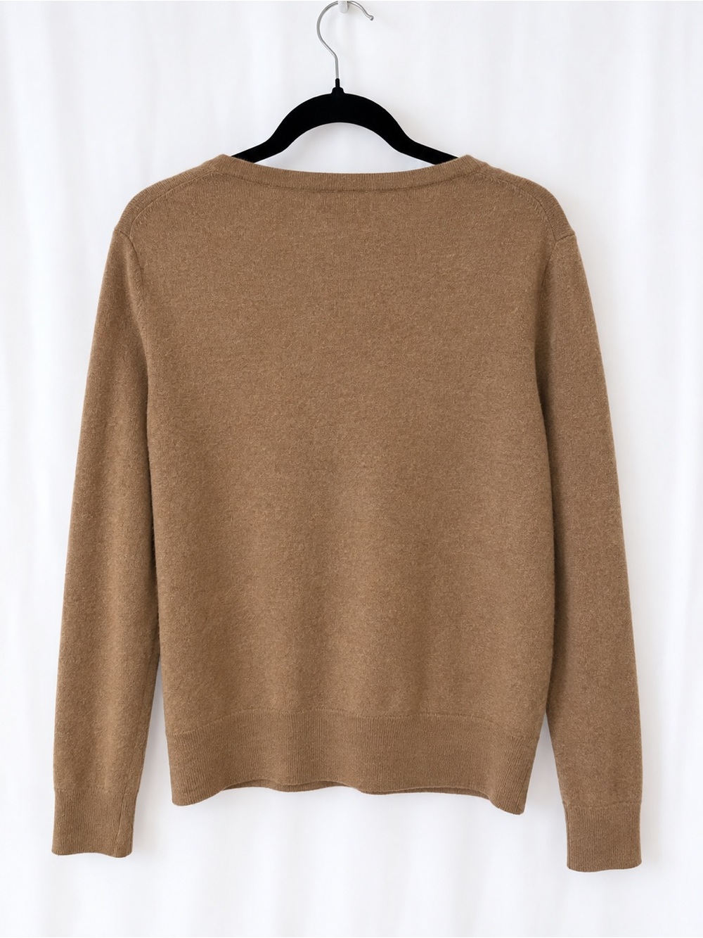 Quince Classic Crewneck Cashmere Cardigan - Camel Brown - Picture 3 of 4